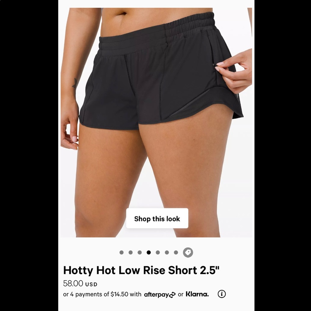 lululemon hotty hot (2.5 inch) black size 2 shorts